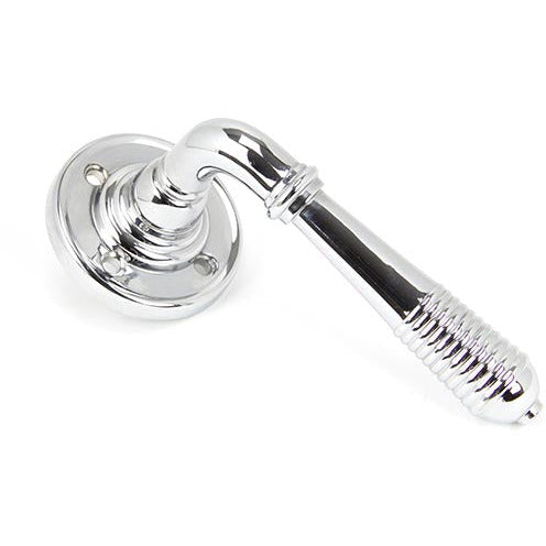 From The Anvil - Reeded Lever on Rose Set - Unsprung - Polished Chrome - 50088 - Choice Handles