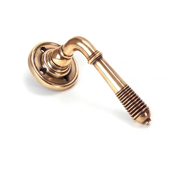 From The Anvil - Reeded Lever on Rose Set - Unsprung - Polished Bronze - 50090 - Choice Handles