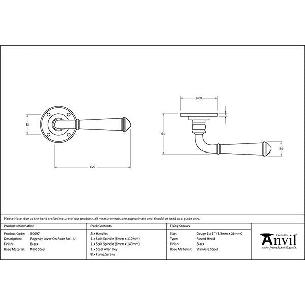 From The Anvil - Lever on Rose Set - Unsprung - Black - 50097 - Choice Handles