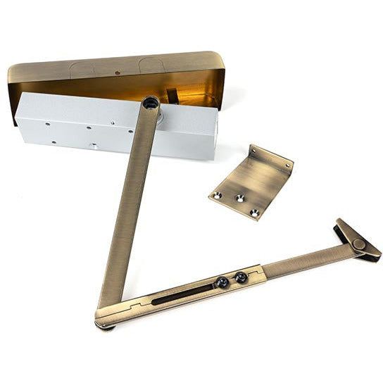 From The Anvil - Size 2-5 Door Closer & Cover - Aged Brass - 50107 - Choice Handles