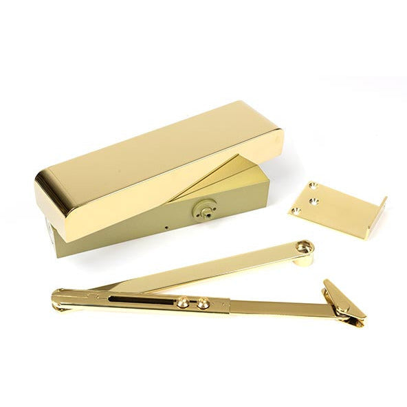 From The Anvil - Size 2-5 Door Closer & Cover - Polished Brass - 50108 - Choice Handles