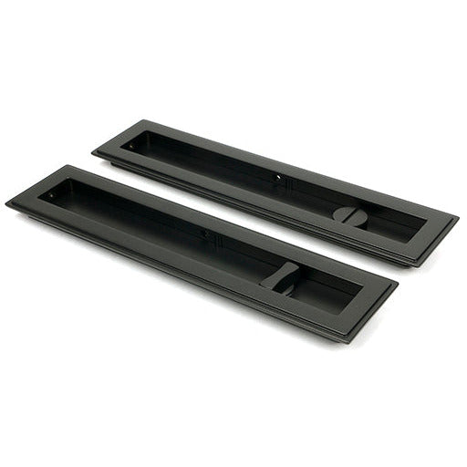 From The Anvil - 250mm Art Deco Rectangular Pull - Privacy Set - Aged Bronze - 50121 - Choice Handles