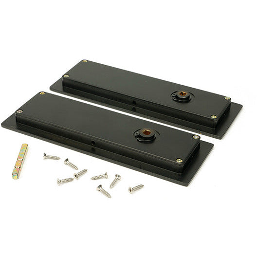 From The Anvil - 175mm Plain Rectangular Pull - Privacy Set - Aged Bronze - 50122 - Choice Handles