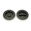 From The Anvil - 75mm Art Deco Round Pull - Privacy Set - Aged Bronze - 50129 - Choice Handles