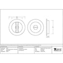 From The Anvil - 75mm Plain Round Pull - Privacy Set - Aged Bronze - 50131 - Choice Handles