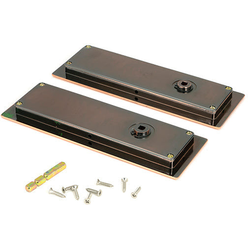 From The Anvil - 175mm Art Deco Rectangular Pull -Privacy Set - Polished Bronze - 50138 - Choice Handles