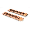 From The Anvil - 250mm Art Deco Rectangular Pull -Privacy Set - Polished Bronze - 50139 - Choice Handles