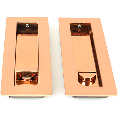 From The Anvil - 175mm Plain Rectangular Pull - Privacy Set - Polished Bronze - 50140 - Choice Handles