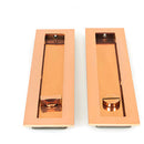From The Anvil - 250mm Plain Rectangular Pull - Privacy Set - Polished Bronze - 50141 - Choice Handles