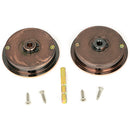 From The Anvil - 60mm Art Deco Round Pull - Privacy Set - Polished Bronze - 50146 - Choice Handles