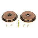 From The Anvil - 75mm Art Deco Round Pull - Privacy Set - Polished Bronze - 50147 - Choice Handles