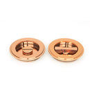 From The Anvil - 75mm Art Deco Round Pull - Privacy Set - Polished Bronze - 50147 - Choice Handles