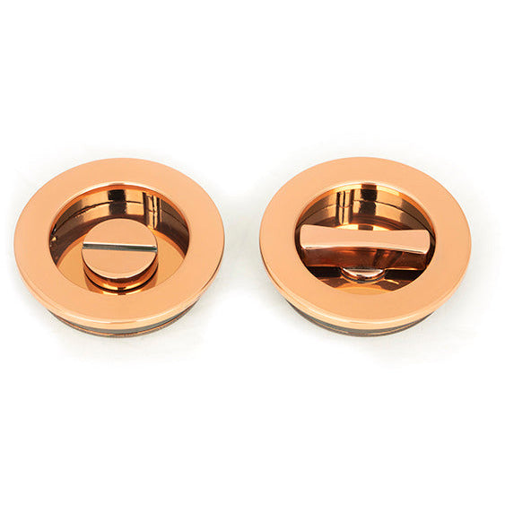 From The Anvil - 60mm Plain Round Pull - Privacy Set - Polished Bronze - 50148 - Choice Handles