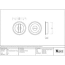 From The Anvil - 60mm Art Deco Round Pull - Privacy Set - Pewter Patina - 50182 - Choice Handles