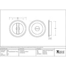 From The Anvil - 75mm Art Deco Round Pull - Privacy Set - Pewter Patina - 50183 - Choice Handles