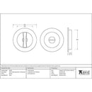 From The Anvil - 75mm Plain Round Pull - Privacy Set - Pewter Patina - 50185 - Choice Handles