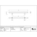 From The Anvil - 0.6m T Bar Handle Secret Fix 32mm Diameter - Satin Marine SS (316) - 50224 - Choice Handles