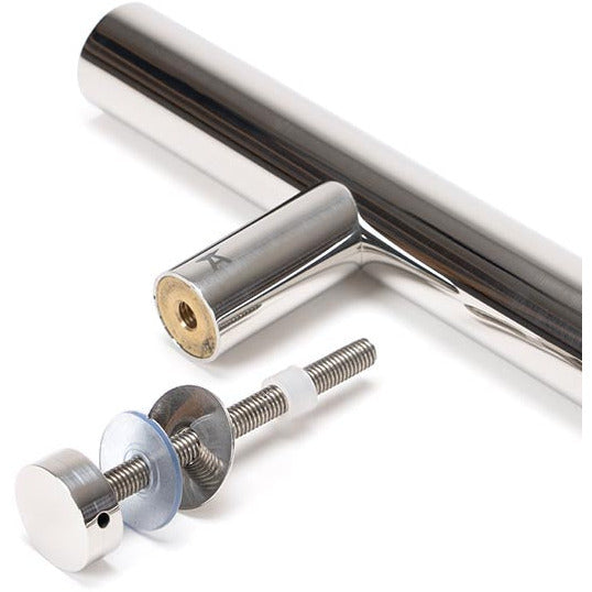 From The Anvil - 0.6m T Bar Handle Bolt Fix 32mm Diameter - Polished Marine SS (316) - 50240 - Choice Handles