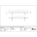 From The Anvil - 0.9m T Bar Handle Secret Fix 32mm Diameter - Matt Black - 50257 - Choice Handles