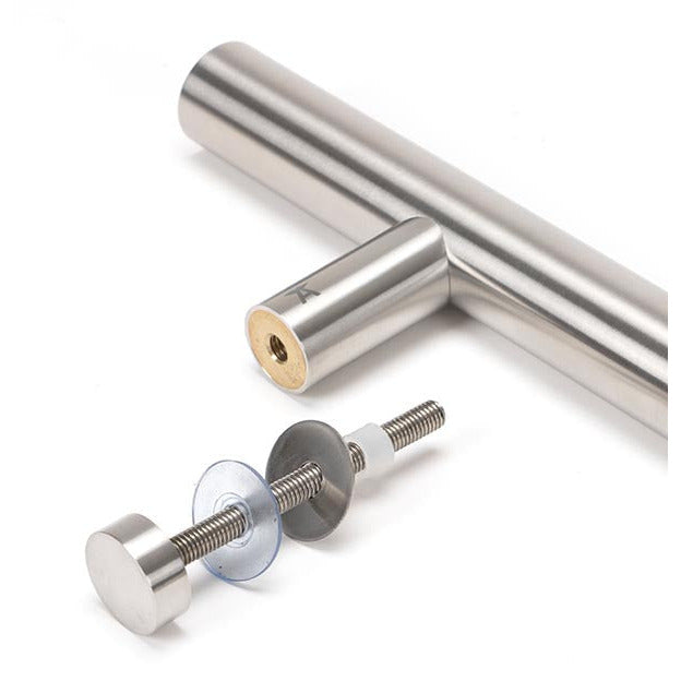 From The Anvil - 100mm Bolt Fixings for T Bar (2) - Satin Stainless Steel - 50271 - Choice Handles