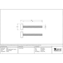 From The Anvil - 100mm Bolt Fixings for T Bar (2) - Polished Stainless Steel - 50272 - Choice Handles