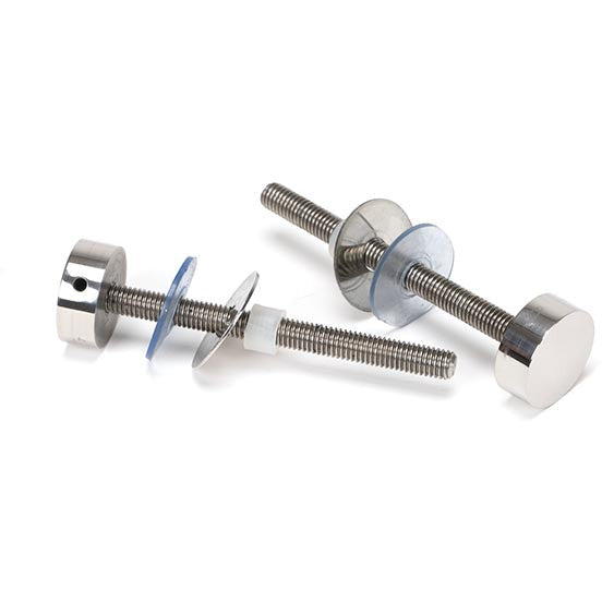 From The Anvil - 100mm Bolt Fixings for T Bar (2) - Polished Stainless Steel - 50272 - Choice Handles