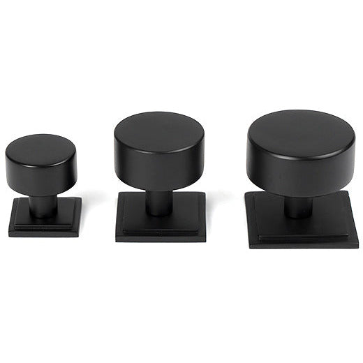 From The Anvil - Kelso Cabinet Knob - 25mm (Square) - Matt Black - 50339 - Choice Handles