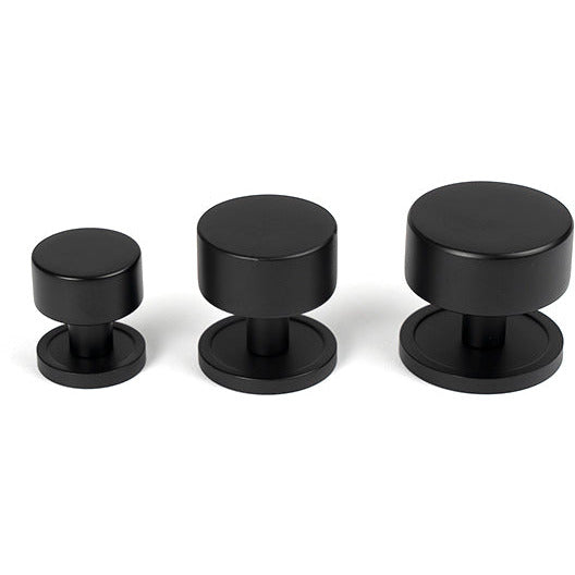 From The Anvil - Kelso Cabinet Knob - 38mm (Plain) - Matt Black - 50343 - Choice Handles