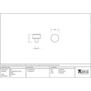 From The Anvil - Kelso Cabinet Knob - 25mm (No rose) - Satin Chrome - 50350 - Choice Handles