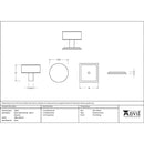 From The Anvil - Kelso Cabinet Knob - 38mm (Square) - Satin Chrome - 50357 - Choice Handles