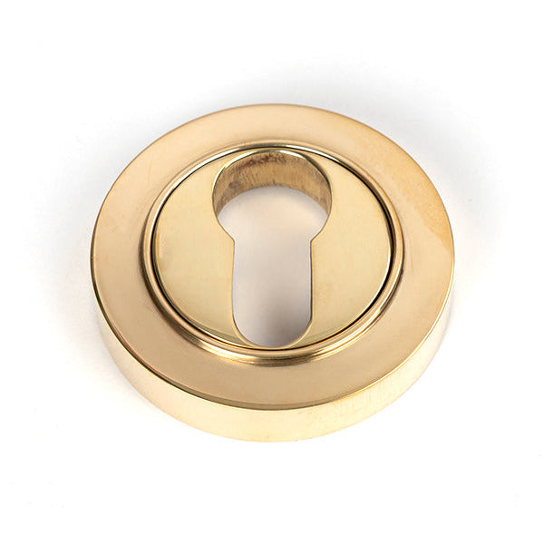 From The Anvil - Round Euro Escutcheon (Plain) - Polished Brass - 50592 - Choice Handles