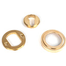 From The Anvil - Round Euro Escutcheon (Art Deco) - Polished Brass - 50593 - Choice Handles