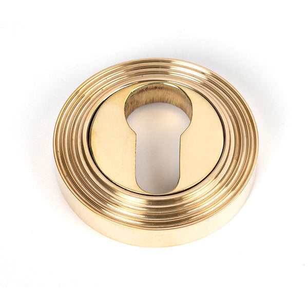 From The Anvil - Round Euro Escutcheon (Beehive) - Polished Brass - 50594 - Choice Handles