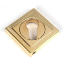 From The Anvil - Round Euro Escutcheon (Square) - Polished Brass - 50595 - Choice Handles