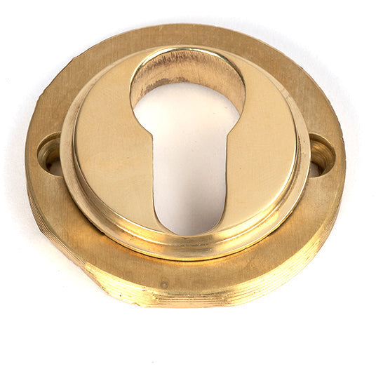 From The Anvil - Round Euro Escutcheon (Square) - Polished Brass - 50595 - Choice Handles