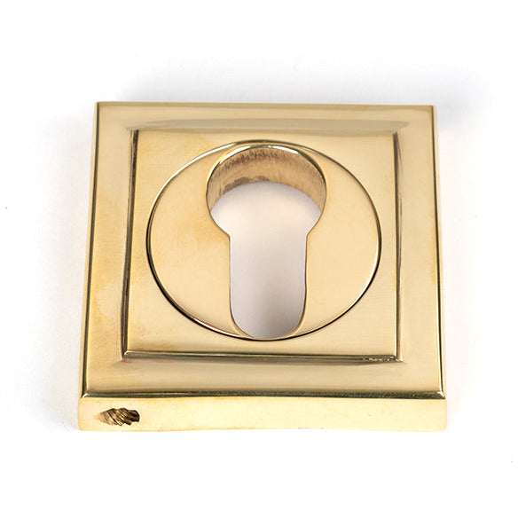 From The Anvil - Round Euro Escutcheon (Square) - Polished Brass - 50595 - Choice Handles