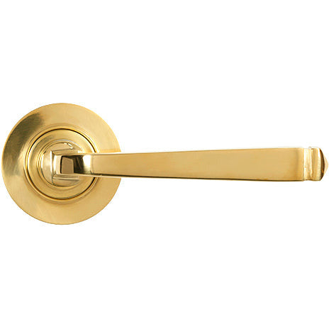 From The Anvil - Avon Round Lever on Rose Set (Plain) - Polished Brass - 50596 - Choice Handles