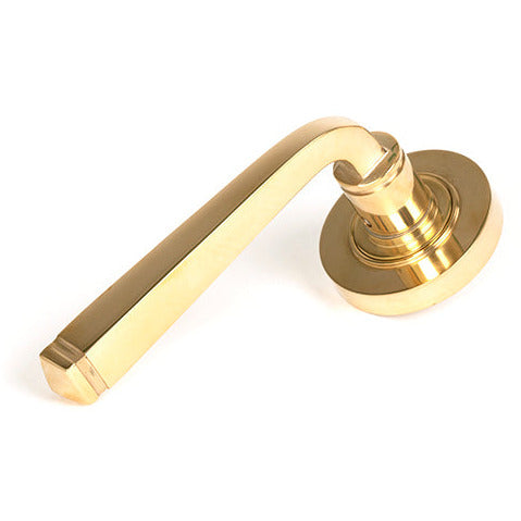 From The Anvil - Avon Round Lever on Rose Set (Plain) - Unsprung - Polished Brass - 50597 - Choice Handles