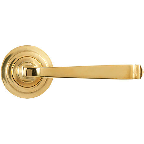 From The Anvil - Avon Round Lever on Rose Set (Art Deco) - Polished Brass - 50598 - Choice Handles
