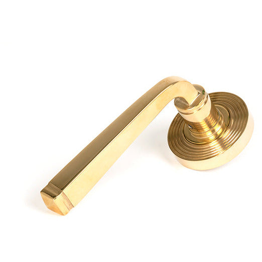 From The Anvil - Avon Round Lever on Rose Set (Beehive) - Polished Brass - 50600 - Choice Handles