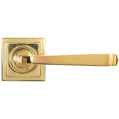 From The Anvil - Avon Round Lever on Rose Set (Square) - Polished Brass - 50602 - Choice Handles