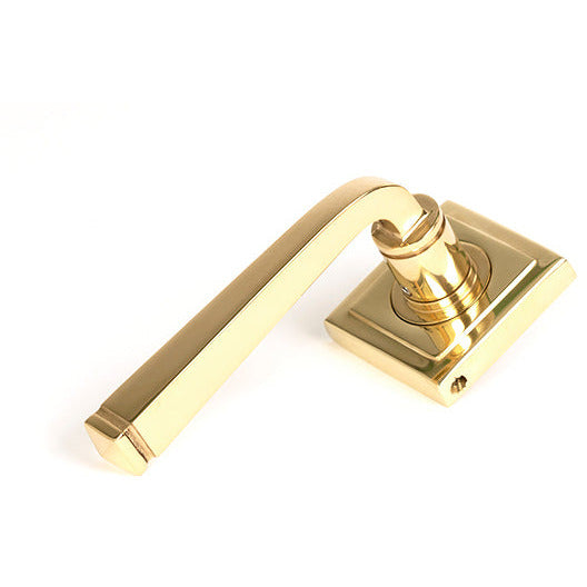 From The Anvil - Avon Round Lever on Rose Set (Square) - Polished Brass - 50602 - Choice Handles