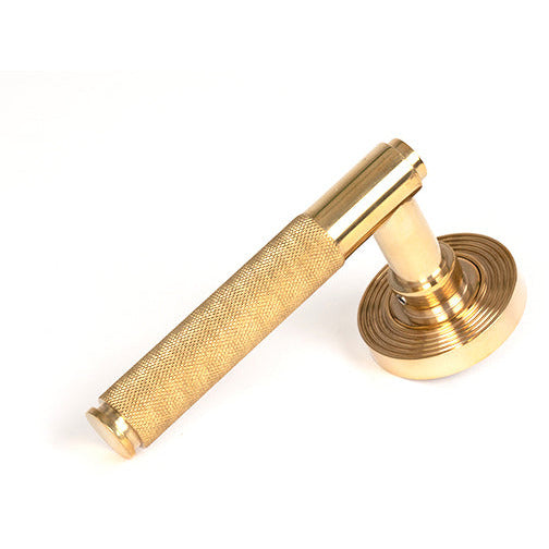 From The Anvil - Brompton Lever on Rose Set (Beehive) - Polished Brass - 50609 - Choice Handles