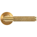 From The Anvil - Brompton Lever on Rose Set (Beehive) - Unsprung - Polished Brass - 50610 - Choice Handles