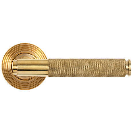 From The Anvil - Brompton Lever on Rose Set (Beehive) - Unsprung - Polished Brass - 50610 - Choice Handles
