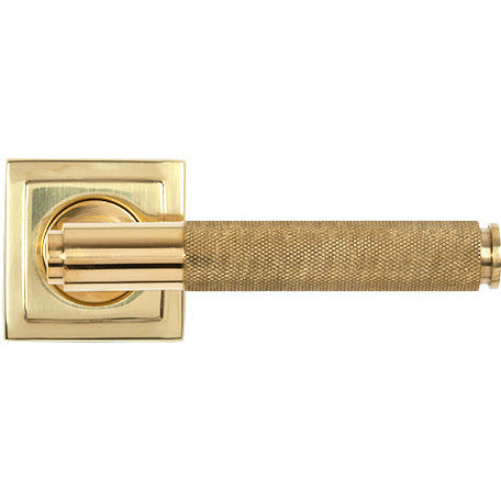 From The Anvil - Brompton Lever on Rose Set (Square) - Polished Brass - 50611 - Choice Handles