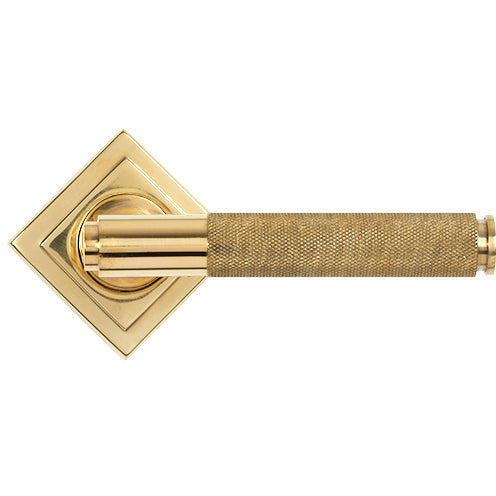 From The Anvil - Brompton Lever on Rose Set (Square) - Polished Brass - 50611 - Choice Handles