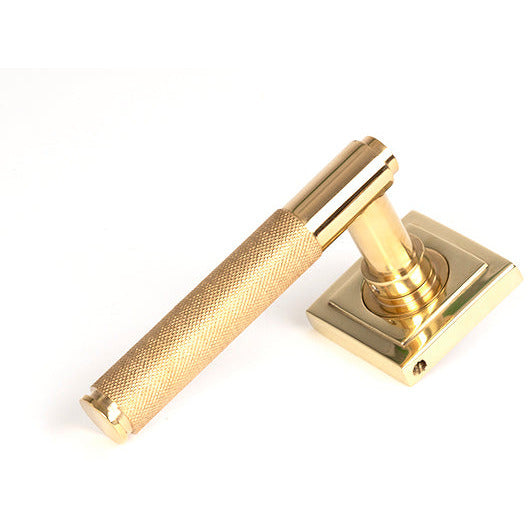 From The Anvil - Brompton Lever on Rose Set (Square) - Unsprung - Polished Brass - 50612 - Choice Handles