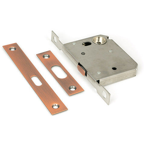 From The Anvil - 50mm Sliding Door Lock - Polished Bronze - 50664 - Choice Handles