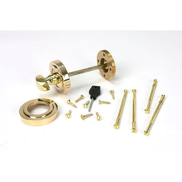 From The Anvil - Round Thumbturn Set (Art Deco) - Polished Brass - 50751 - Choice Handles